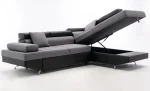 Modern Two-Tone Sectional Sofa Bed with Adjustable Headrests and Storage 1899 - Image 5