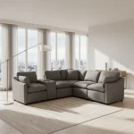 Pippa 6-Piece Modular Sectional with Console & Wireless Charger 99076GYSS6