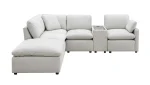 Pippa 6-Piece Modular Sectional with Right Side Arm Chair, Console & Left Side Ottoman Chaise 99076LGYSSO6R - Image 2