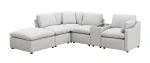 Pippa 6-Piece Modular Sectional with Right Side Arm Chair, Console & Left Side Ottoman Chaise 99076LGYSSO6R - Image 3