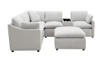 Pippa 7-Piece Modular Sectional with Console & Ottoman 99076LGYSS7 - Image 2