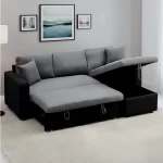 Reversible Grey & Black Pull Out Sectional Sofa Bed With Storage HM1642 - Image 4