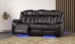 Rogue Brown Air Leather Power Recliner Sofa Set with Bluetooth Speaker 3765