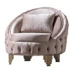 Vanessa Taupe Velvet Sofa Set with Deep Button Tufted Design 6725 - Image 3