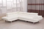 Vegas White Air Leather Sectional Sofa - Image 2