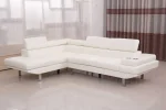 Vegas White Air Leather Sectional Sofa - Image 3