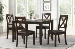 Verona Wooden Rectangular Dark Espresso Dining Table with 4 Chairs