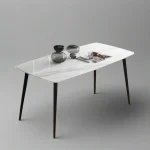 Victoria Sintered Stone White Dining Table With 6 Chairs - Image 2