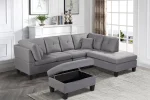 Reversible Sectional Sofa with Ottoman in Grey 1012 - Image 2