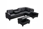Sectional with Storage Ottoman - Black 2019 - Image 4