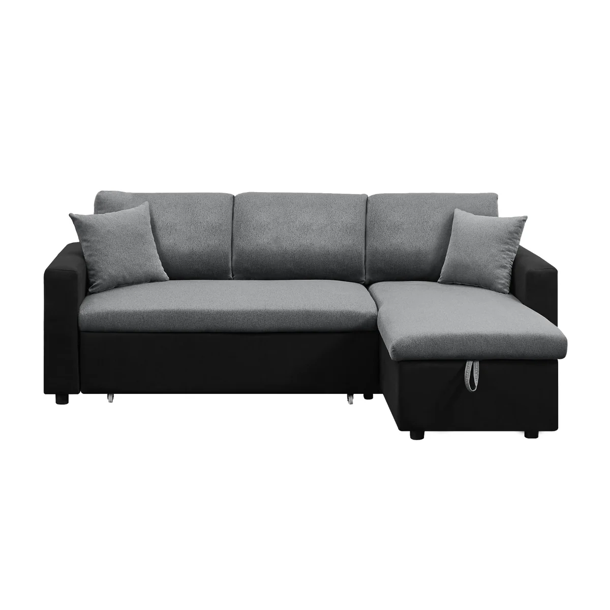 WhatsAppImage2022-09-01at5.10.58PM_1_efac2b73-89a5-45bb-843e-69084a1a8d95 Reversible Grey & Black Pull Out Sectional Sofa Bed With Storage HM1642 - Image 1