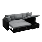 Reversible Grey & Black Pull Out Sectional Sofa Bed With Storage HM1642 - Image 2