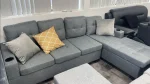 Reversible Sectional Sofa Grey Fabric 6212 - Image 4