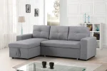 Reversible Grey Fabric Sofa Bed with Storage Chaise 9031 - Image 3