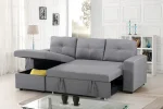 Reversible Grey Fabric Sofa Bed with Storage Chaise 9031 - Image 2