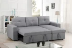 Reversible Grey Fabric Sofa Bed with Storage Chaise 9031