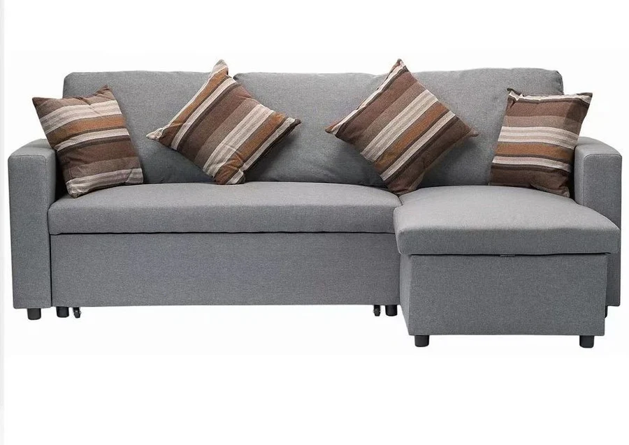 roy Roy Reversible Sectional Sofa Bed - Fabric Grey - Image 1