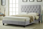 Platform Bed With Button-Tufted Fabric - Image 3