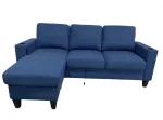 Modern Micro Fabric 3-Seater Sofa with Ottoman & USB Charging Port - Image 5