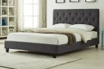 Platform Bed With Button-Tufted Fabric - Image 4