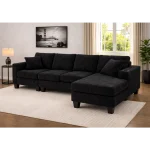 4 Seater Corduroy Sectional Sofa