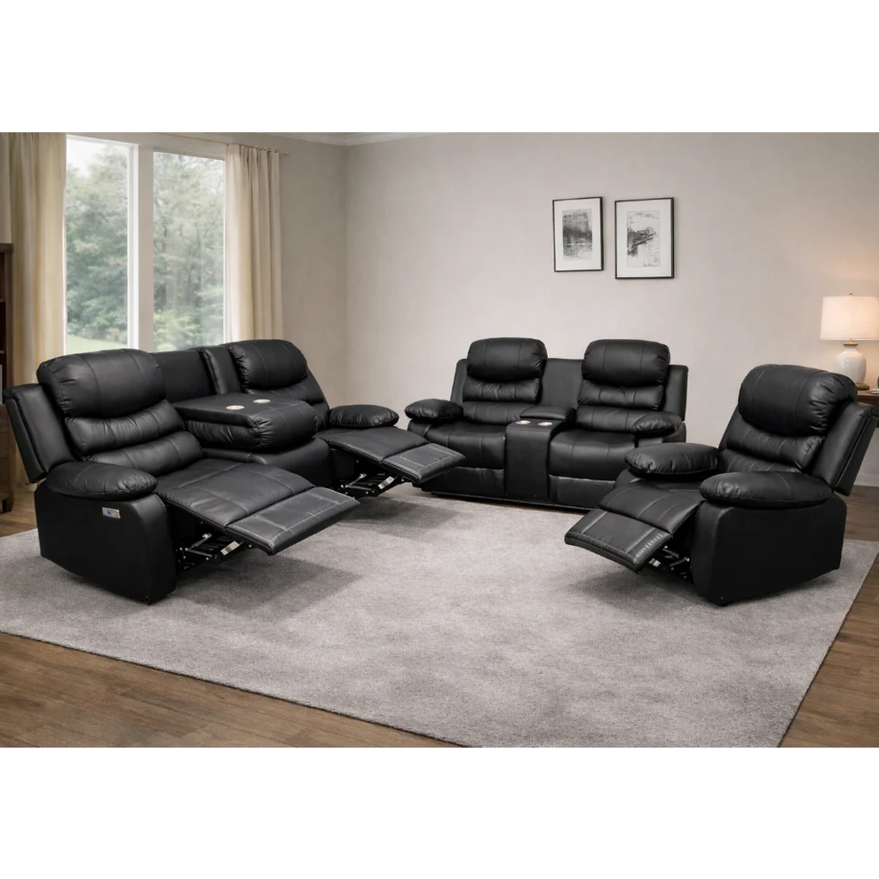 IMG-2373 Recliner Set - 3 Piece with Air Leather - Image 1